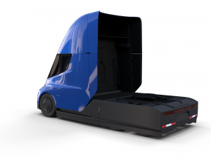 tesla truck with chassis blue Model 3D
