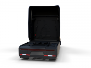 tesla truck with chassis blue Model 3D