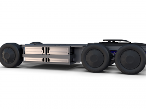 tesla truck with chassis blue Model 3D