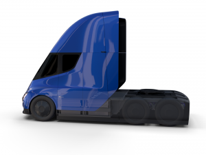 tesla truck with chassis blue Model 3D