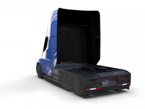tesla truck with chassis blue Model 3D