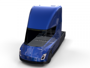 tesla truck with chassis blue Model 3D