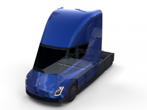 tesla truck with chassis blue Model 3D