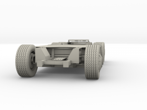 tesla truck with chassis blue Model 3D