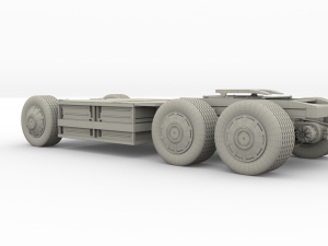 tesla truck with chassis blue Model 3D