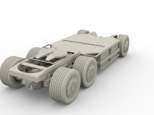 tesla truck with chassis blue Model 3D