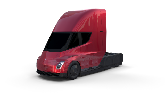 tesla truck with chassis red Model 3D .c4d .max .obj .3ds .fbx .stl .blend 