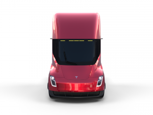 tesla truck with chassis red Model 3D