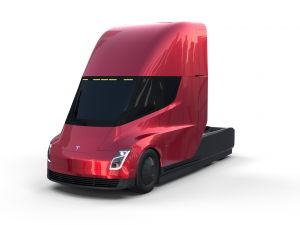 tesla truck with chassis red Model 3D