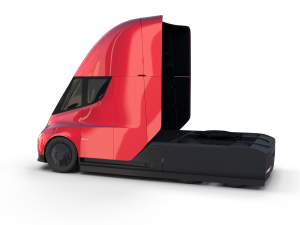 tesla truck with chassis red Model 3D