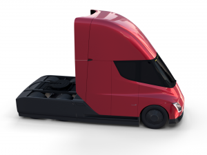 tesla truck with chassis red Model 3D