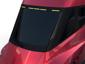 tesla truck with chassis red Model 3D