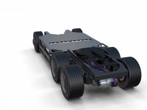 tesla truck with chassis red Model 3D