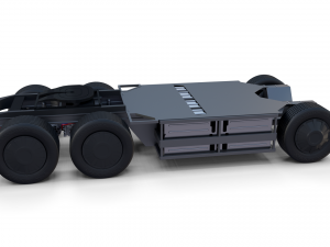 tesla truck with chassis red Model 3D