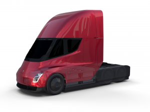 tesla truck with chassis red Model 3D