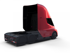 tesla truck with chassis red Model 3D