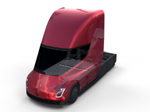 tesla truck with chassis red Model 3D