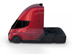 tesla truck with chassis red Model 3D