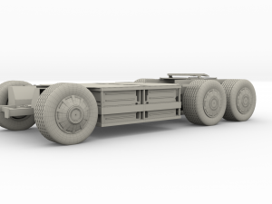 tesla truck with chassis red Model 3D