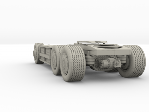 tesla truck with chassis red Model 3D