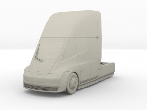 tesla truck with chassis red Model 3D