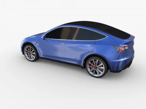 tesla model y blue 3D Model