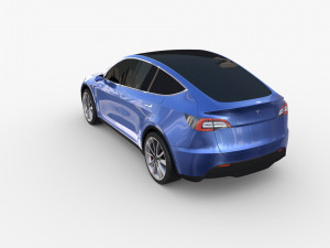 tesla model y blue 3D मॉडल