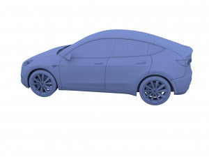 tesla model y blue 3D मॉडल
