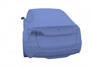 tesla model y blue 3D Model