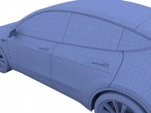 tesla model y blue 3D Model