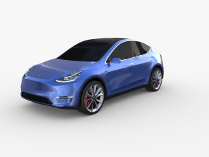 tesla model y blue 3D मॉडल