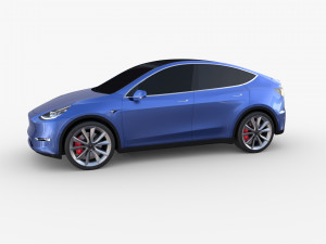 tesla model y blue 3D मॉडल