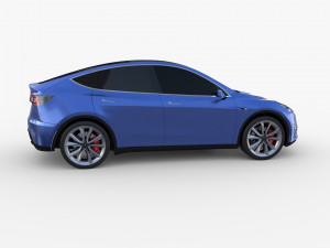 tesla model y blue 3D मॉडल