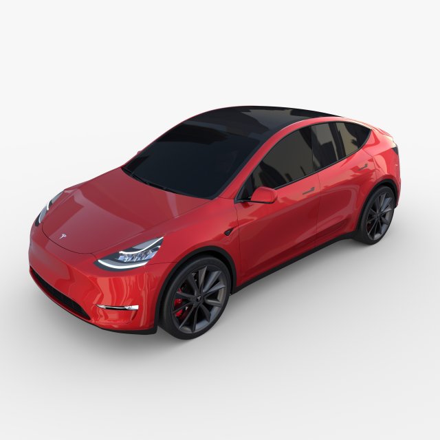 tesla model y red 3D Model .c4d .max .obj .3ds .fbx .stl .blend 
