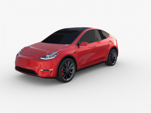 tesla model y red 3D Model