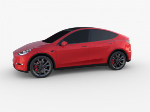 tesla model y red 3D Model