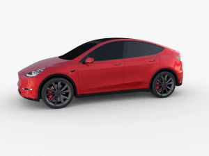 tesla model y red 3D Model