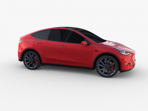 tesla model y red 3D Model