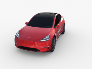 tesla model y red 3D Model