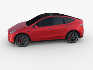 tesla model y red 3D Model