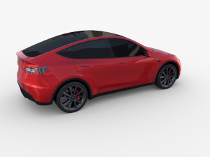 tesla model y red 3D Model