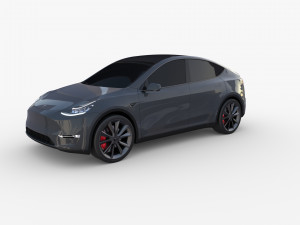 tesla model y midnight silver 3D Model