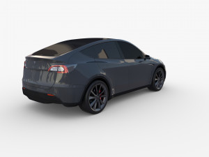 tesla model y midnight silver 3D Model