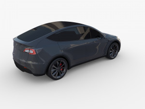 tesla model y midnight silver 3D Model