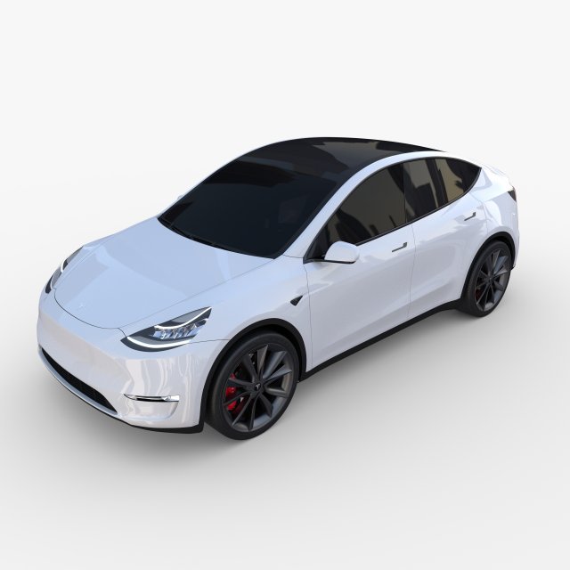 tesla model y white 3Dモデル .c4d .max .obj .3ds .fbx .stl .blend 
