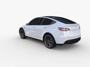 tesla model y white 3Dモデル