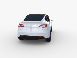tesla model y white 3Dモデル