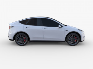 tesla model y white 3Dモデル