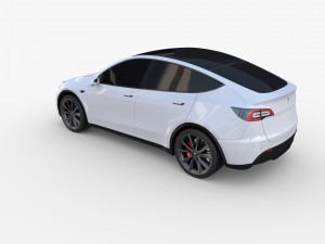 tesla model y white 3Dモデル