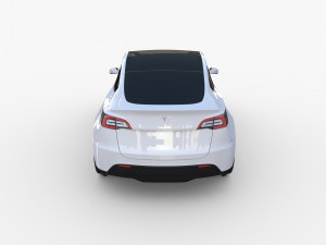 tesla model y white 3Dモデル